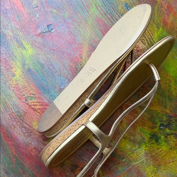 Gabriela Hearst Gia Flat Sandal in Gold Metallic Nappa Leather Sz. 38.5 w. Box - Picture 12 of 16